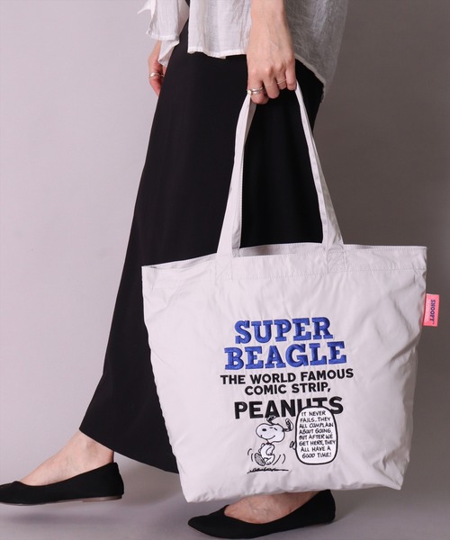 PEANUTS（ピーナッツ）の「(ACT)【PEANUTS】ヴィンテージ スタイル 2WAY 刺繍 トートバッグ（トートバッグ・レディース・アイボリー/ライトグレー・ONE SIZE）」の12枚目の写真
