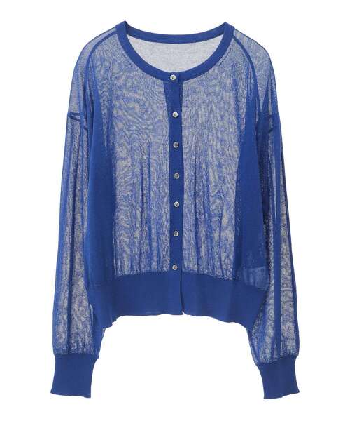 earth music&ecology（アースミュージックアンドエコロジー）の「接触冷感シアークルーニットカーディガン（カーディガン/ボレロ・レディース・アイボリー/ネイビー/ブルー/レッド/ブラック/杢グレー・FREE）」の21枚目の写真