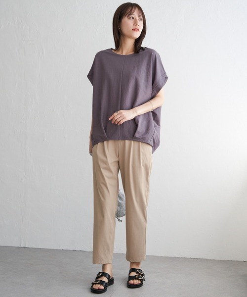 ikka(イッカ)の「【接触冷感】冷感鹿の子センターシームタックプルオーバー(Tシャツ/カットソー・レディース・ネイビー/オレンジ/ブルー/ベージュ/グリーン系その他/モカ・L/M/S)」の18枚目の写真