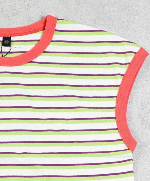 MARKEY'S（マーキーズ）の「先染めボーダーリンガーTシャツ（Tシャツ/カットソー・キッズ・ブラウン/オフホワイト/ライトピンク・100/110/95/90/150/140/130/120/80）」の16枚目の写真