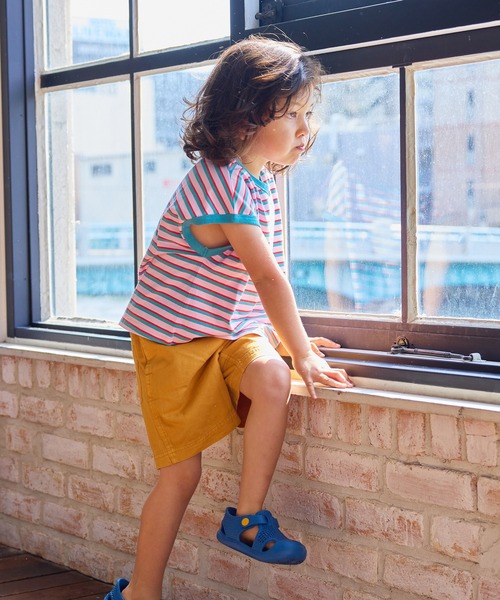 MARKEY'S（マーキーズ）の「先染めボーダーリンガーTシャツ（Tシャツ/カットソー・キッズ・ブラウン/オフホワイト/ライトピンク・100/110/95/90/150/140/130/120/80）」の6枚目の写真