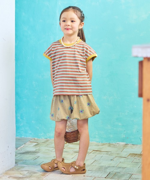 MARKEY'S（マーキーズ）の「先染めボーダーリンガーTシャツ（Tシャツ/カットソー・キッズ・ブラウン/オフホワイト/ライトピンク・100/110/95/90/150/140/130/120/80）」の11枚目の写真