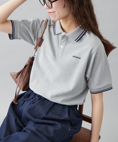 GEVACO（ゲバコ）の「【GEVACO】半袖ポロシャツ（ポロシャツ・レディース・グレー/ホワイト/グリーン・SMALL/MEDIUM/LARGE）」の2枚目の写真