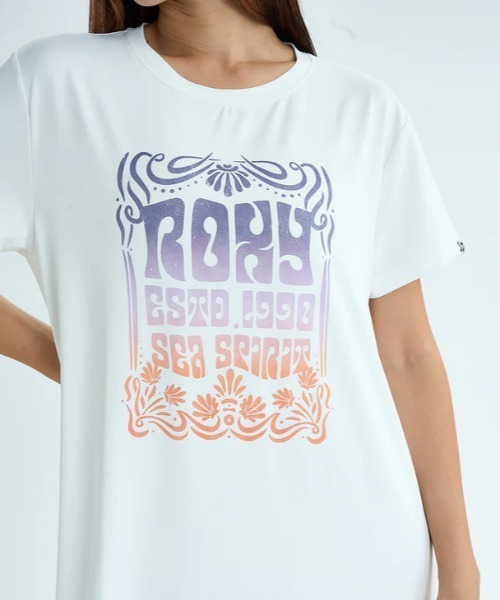 ROXY(ロキシー)の「SEA SPIRIT DRESS /ロキシーフロントプリント水陸両用UVカット速乾塩素対応ラッシュガードワンピース(水着)(ラッシュガード・レディース・ホワイト/ブラック・MEDIUM/LARGE/SMALL)」の5枚目の写真