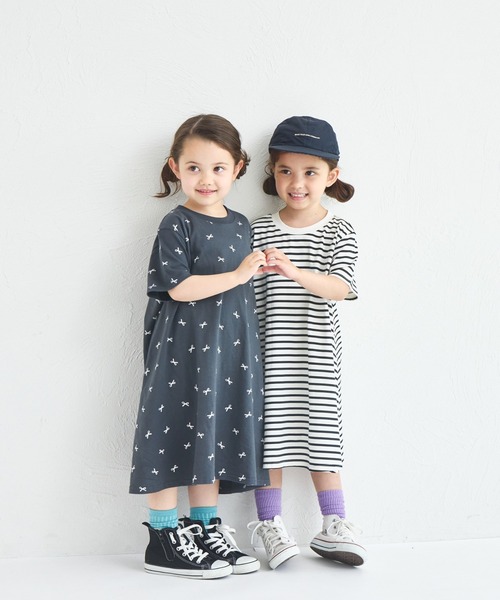 pairmanon（ペアマノン）の「【UVカット】【吸水速乾】【接触冷感】サマーファンクション 総柄ワンピース（ワンピース・キッズ・ホワイト/ホワイト系その他2/ブラック・100/110/120/130/140/150/90）」の18枚目の写真