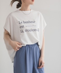 HusHusH パール使いプリントドルマンTシャツ