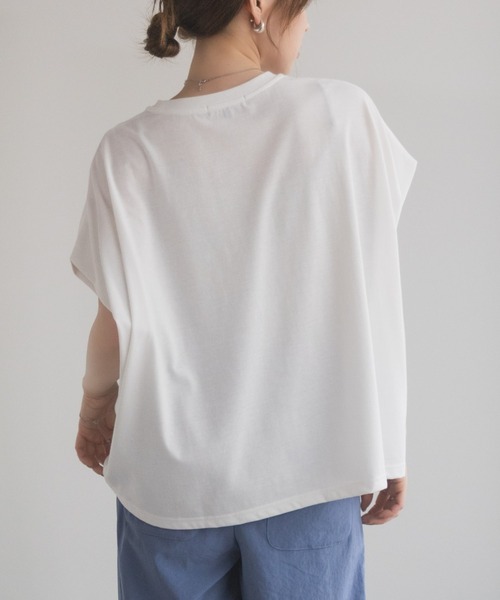 HusHusH(ハッシュアッシュ)の「HusHusH パール使いプリントドルマンTシャツ(Tシャツ/カットソー・レディース・オフホワイト/チャコールグレー/ベージュ・M/L)」の9枚目の写真