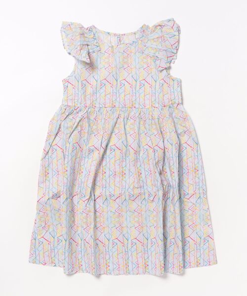 aimoha（アイモハ）の「【aimoha-KIDS-】肩フリル総柄ワンピース (SS)（ワンピース・キッズ・ブルー・110/120/130/140/150）」の9枚目の写真