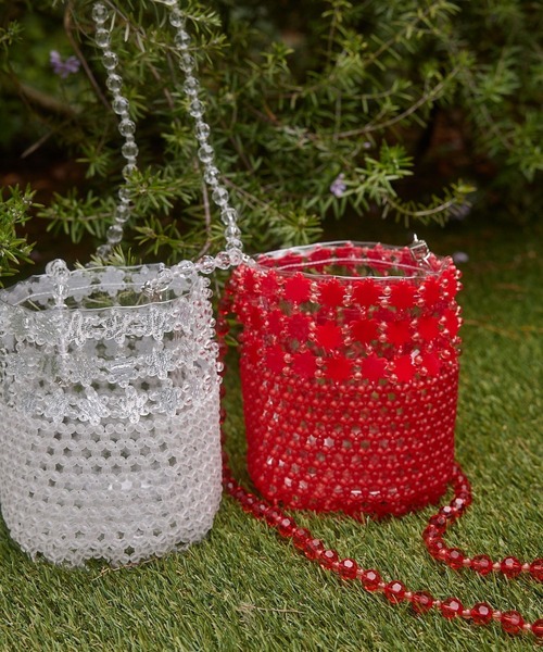 Lil Ambition（リルアンビション）の「【Casselini】ビーズバスケットバッグ（ショルダーバッグ・レディース・ホワイト/レッド・FREE）」の8枚目の写真