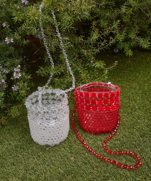 Lil Ambition（リルアンビション）の「【Casselini】ビーズバスケットバッグ（ショルダーバッグ・レディース・ホワイト/レッド・FREE）」の7枚目の写真