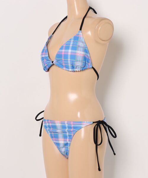 Ritzy（リッツィー）の「チェック柄サイドリボン ホルターネックビキニ