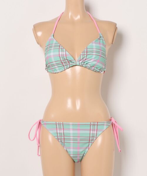 Ritzy（リッツィー）の「チェック柄サイドリボン ホルターネックビキニ