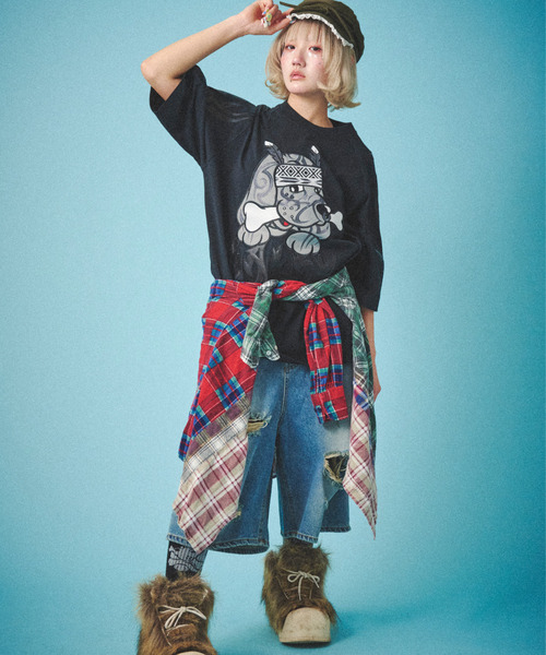 GALFY(ガルフィー)の「『GALFY/ガルフィー』部族長Tシャツ(Tシャツ/カットソー・レディース・オフホワイト/ブラック/グレイッシュベージュ・L/XL)」の11枚目の写真