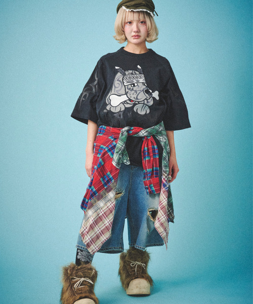 GALFY(ガルフィー)の「『GALFY/ガルフィー』部族長Tシャツ(Tシャツ/カットソー・レディース・オフホワイト/ブラック/グレイッシュベージュ・L/XL)」の12枚目の写真