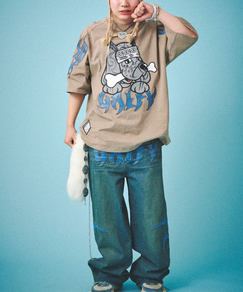 GALFY(ガルフィー)の「『GALFY/ガルフィー』部族長Tシャツ(Tシャツ/カットソー・レディース・オフホワイト/ブラック/グレイッシュベージュ・L/XL)」の16枚目の写真
