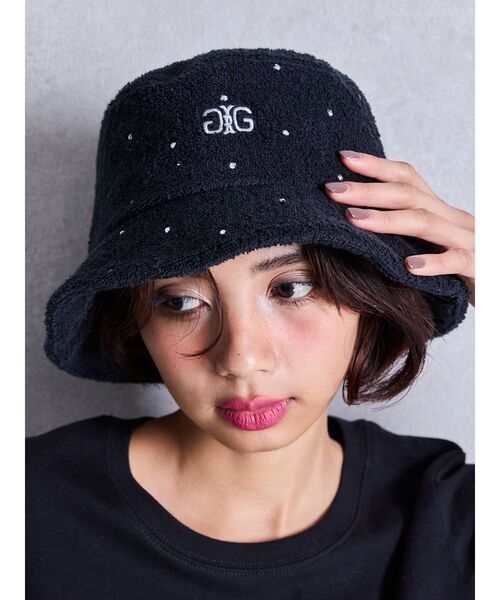 〈新品未使用〉FR2 GYDA ジェイダ コラボ ハット　即完売品 ラインストーンパイルバケットハット（ハット）｜GYDA（ジェイダ