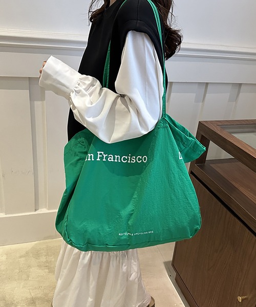 マチャ抹茶様　ポケットいっぱいトートバッグ(L)　ネイビー×グリーン マチャ抹茶様 ポケットいっぱいトートバッグ(L) ネイビー×グリーン