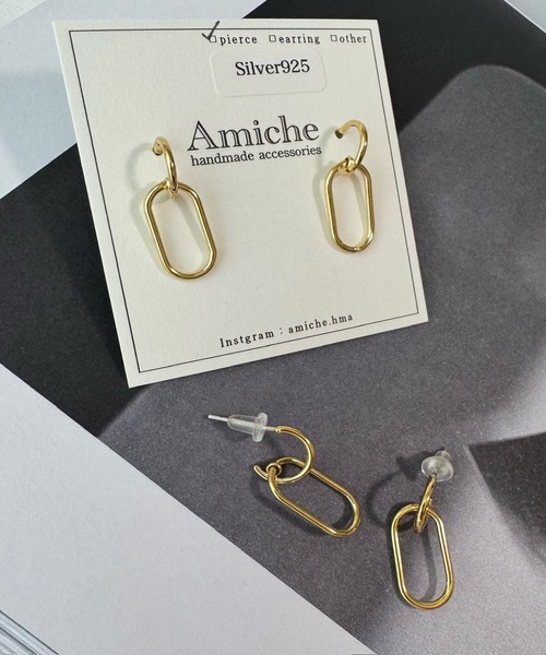 tone（トーン）の「【Amiche】フープピアス(MA)（ピアス（両耳用）・レディース・ゴールド・FREE）」の3枚目の写真