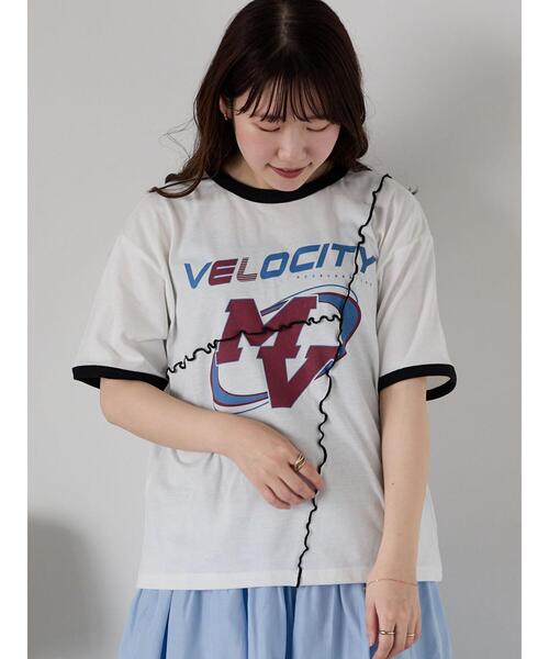 ehka sopo（エヘカソポ）の「メローリンガーTシャツ（Tシャツ/カットソー・レディース・キナリ/オフホワイト/チャコールグレー・F）」の5枚目の写真