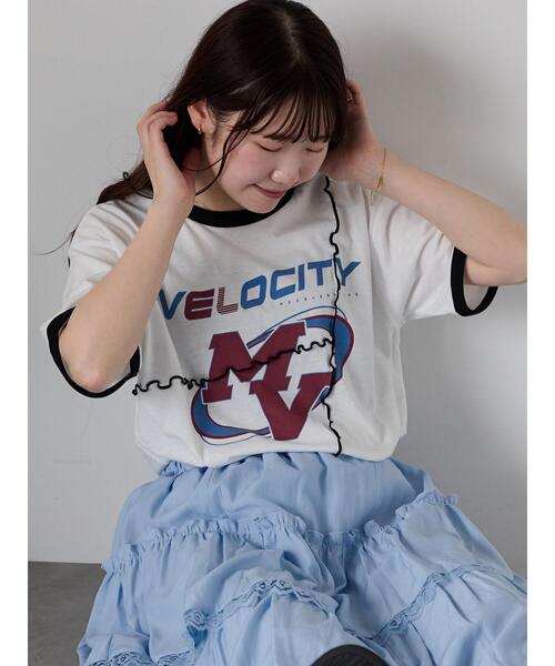 ehka sopo（エヘカソポ）の「メローリンガーTシャツ（Tシャツ/カットソー・レディース・キナリ/オフホワイト/チャコールグレー・F）」の8枚目の写真