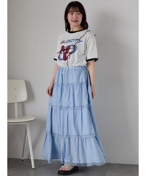 ehka sopo（エヘカソポ）の「メローリンガーTシャツ（Tシャツ/カットソー・レディース・キナリ/オフホワイト/チャコールグレー・F）」の12枚目の写真