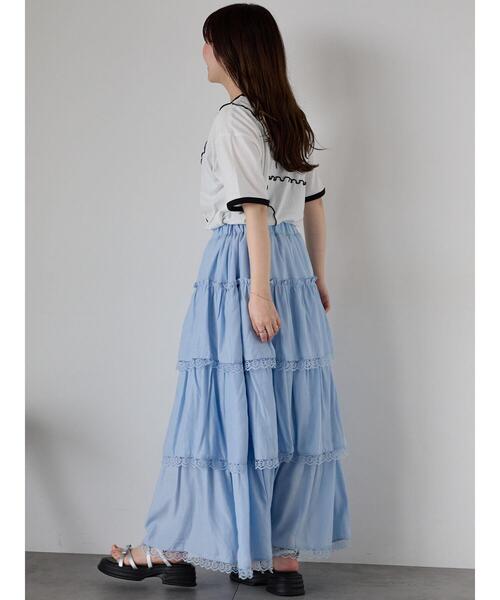 ehka sopo（エヘカソポ）の「メローリンガーTシャツ（Tシャツ/カットソー・レディース・キナリ/オフホワイト/チャコールグレー・F）」の13枚目の写真