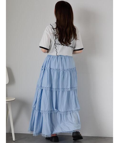 ehka sopo（エヘカソポ）の「メローリンガーTシャツ（Tシャツ/カットソー・レディース・キナリ/オフホワイト/チャコールグレー・F）」の14枚目の写真