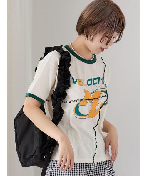 ehka sopo（エヘカソポ）の「メローリンガーTシャツ（Tシャツ/カットソー・レディース・キナリ/オフホワイト/チャコールグレー・F）」の15枚目の写真