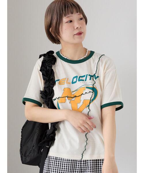 ehka sopo（エヘカソポ）の「メローリンガーTシャツ（Tシャツ/カットソー・レディース・キナリ/オフホワイト/チャコールグレー・F）」の17枚目の写真