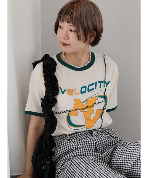 ehka sopo（エヘカソポ）の「メローリンガーTシャツ（Tシャツ/カットソー・レディース・キナリ/オフホワイト/チャコールグレー・F）」の19枚目の写真