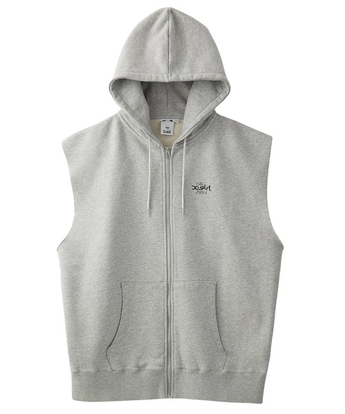 DISTRESSED CIRCLE LOGO ZIP UP SWEAT VEST（ベスト）｜X-girl
