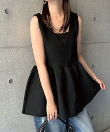 2wayペプラムニットトップス