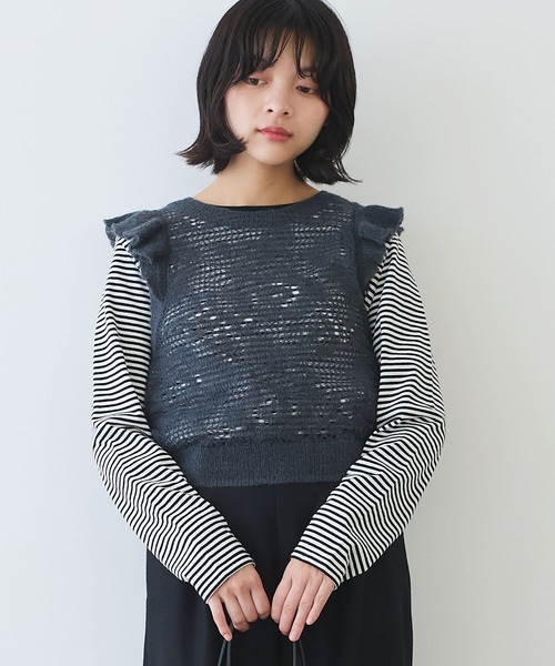 【美品】ビュルデサボン 菊池亜希子 豆大福ニットプルオーバー セーター ウール 美品】ビュルデサボン 菊池亜希子 豆大福ニットプルオーバー