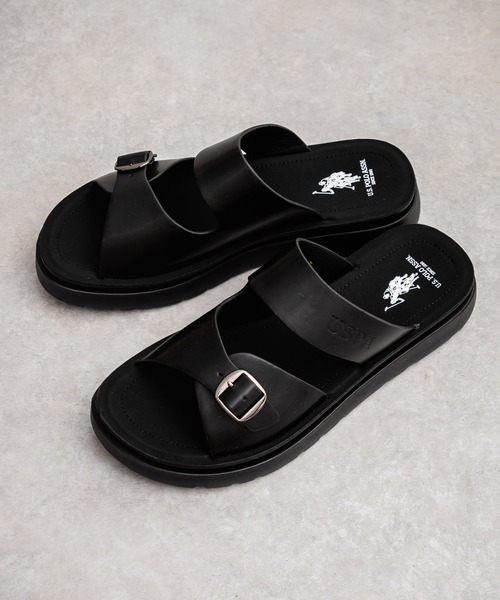 U.S. POLO ASSN.(ユーエスポロアッスン)の「新色追加 U.S. POLO ASSN. ユーエスポロアッスン ワンポイントロゴ入りフェイクレザーワンベルトバックルサンダル(サンダル・メンズ・ブラック/ブラウン/ベージュ・M/L/XL)」の15枚目の写真
