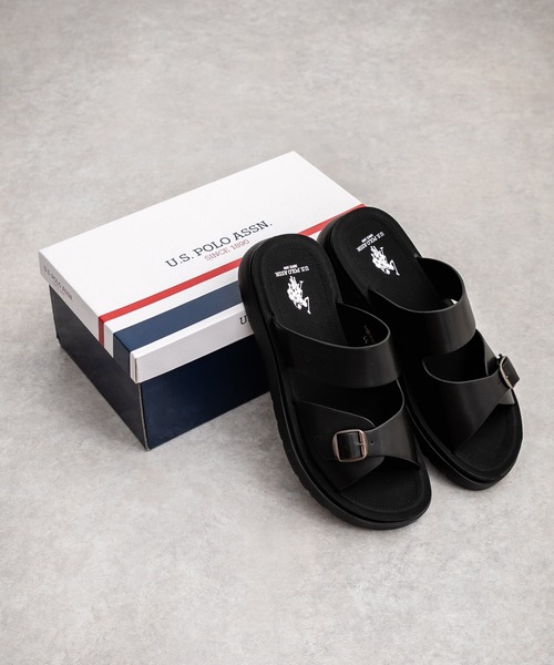 U.S. POLO ASSN.(ユーエスポロアッスン)の「新色追加 U.S. POLO ASSN. ユーエスポロアッスン ワンポイントロゴ入りフェイクレザーワンベルトバックルサンダル(サンダル・メンズ・ブラック/ブラウン/ベージュ・M/L/XL)」の7枚目の写真