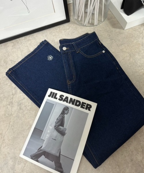 smilemii._3さんコラボ】花刺繍デニムパンツ（デニムパンツ）｜deux