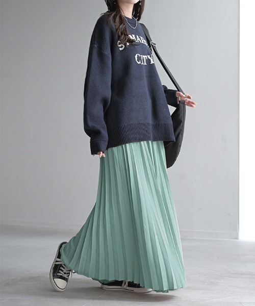 選べる着丈＞ 細プリーツ or 太プリーツ ロングスカート（スカート