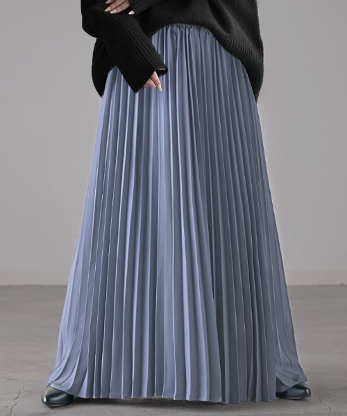 選べる着丈＞ 細プリーツ or 太プリーツ ロングスカート（スカート