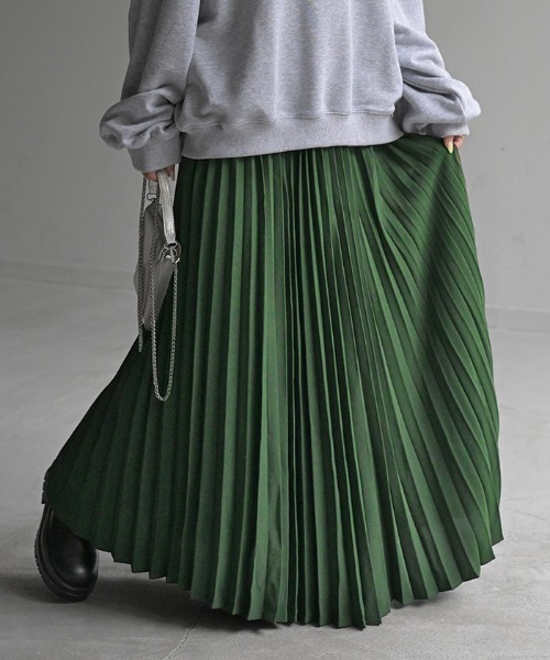 選べる着丈＞ 細プリーツ or 太プリーツ ロングスカート（スカート