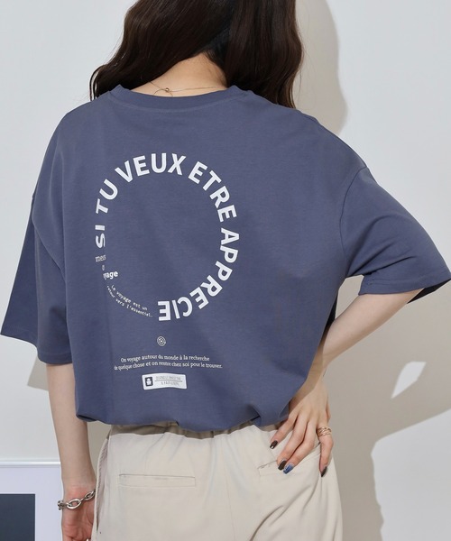 myke(ミーカ)の「myke ビッグシルエット サークルプリントTシャツ(Tシャツ/カットソー・レディース・オフホワイト/ブルー/ブラック/ホワイト・M)」の4枚目の写真