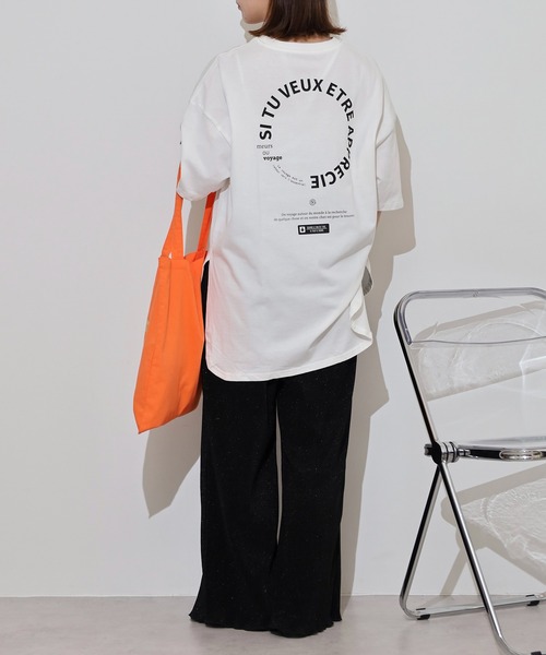 myke(ミーカ)の「myke ビッグシルエット サークルプリントTシャツ(Tシャツ/カットソー・レディース・オフホワイト/ブルー/ブラック/ホワイト・M)」の10枚目の写真
