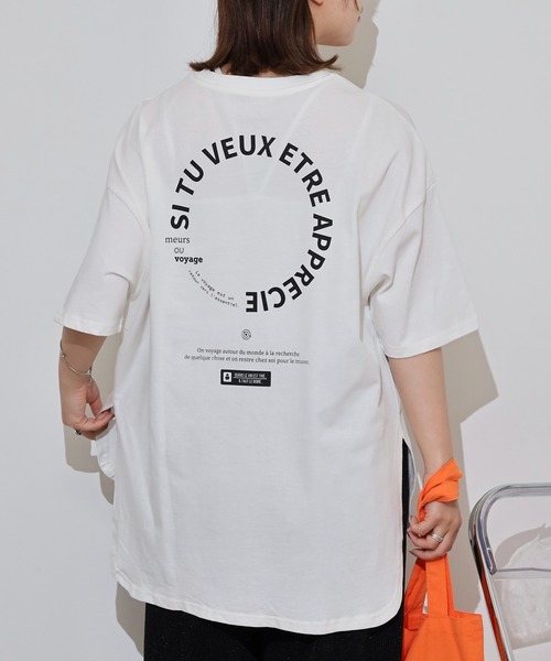 myke(ミーカ)の「myke ビッグシルエット サークルプリントTシャツ(Tシャツ/カットソー・レディース・オフホワイト/ブルー/ブラック/ホワイト・M)」の8枚目の写真