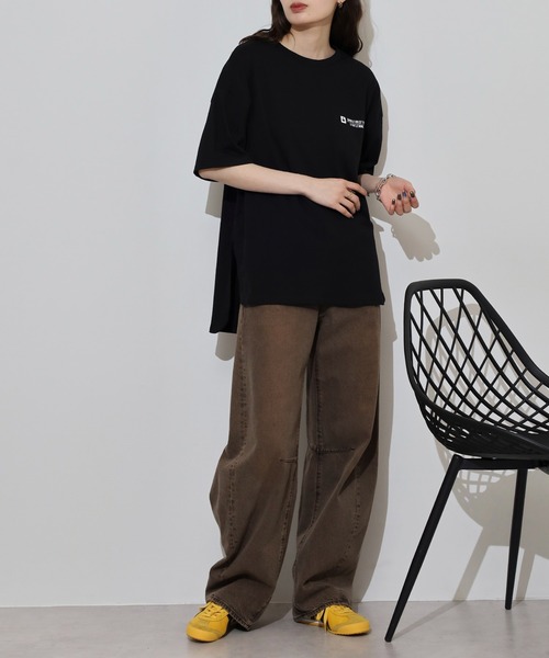myke(ミーカ)の「myke ビッグシルエット サークルプリントTシャツ(Tシャツ/カットソー・レディース・オフホワイト/ブルー/ブラック/ホワイト・M)」の21枚目の写真