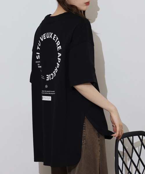 myke(ミーカ)の「myke ビッグシルエット サークルプリントTシャツ(Tシャツ/カットソー・レディース・オフホワイト/ブルー/ブラック/ホワイト・M)」の19枚目の写真
