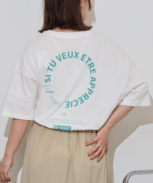 myke(ミーカ)の「myke ビッグシルエット サークルプリントTシャツ(Tシャツ/カットソー・レディース・オフホワイト/ブルー/ブラック/ホワイト・M)」の14枚目の写真
