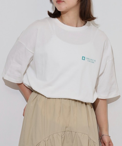 myke(ミーカ)の「myke ビッグシルエット サークルプリントTシャツ(Tシャツ/カットソー・レディース・オフホワイト/ブルー/ブラック/ホワイト・M)」の11枚目の写真