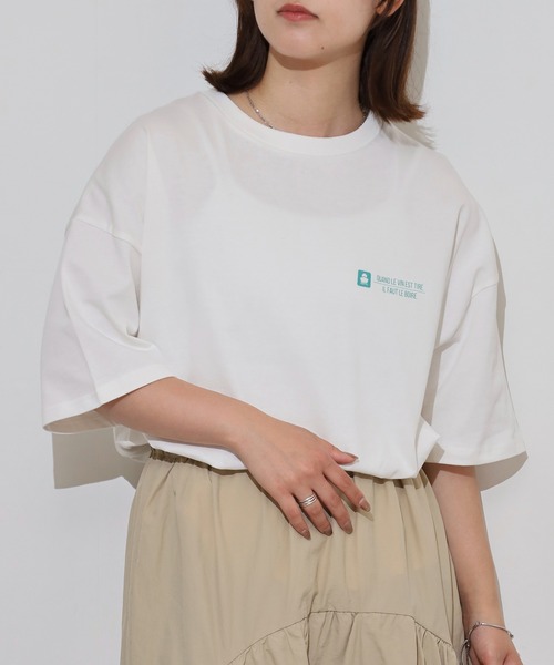 myke(ミーカ)の「myke ビッグシルエット サークルプリントTシャツ(Tシャツ/カットソー・レディース・オフホワイト/ブルー/ブラック/ホワイト・M)」の12枚目の写真