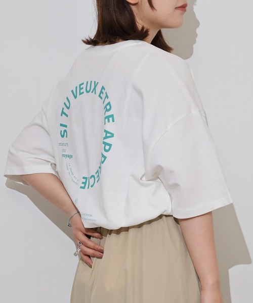 myke(ミーカ)の「myke ビッグシルエット サークルプリントTシャツ(Tシャツ/カットソー・レディース・オフホワイト/ブルー/ブラック/ホワイト・M)」の13枚目の写真
