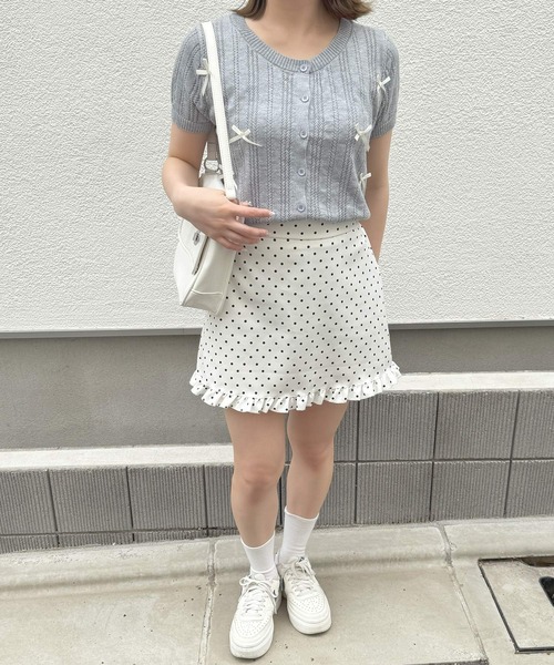frunco(フランコ)の「【ZOZO限定】リボン付き半袖カーディガン(カーディガン/ボレロ・レディース・ブラック/グレー/ピンク/ホワイト・FREE)」の22枚目の写真
