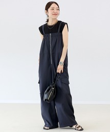 エステルツイルフロントジップ2WAYサロペット